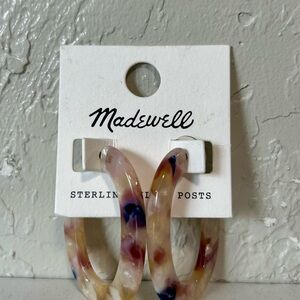 Madewell Pink Acetate Hoop Earrings
